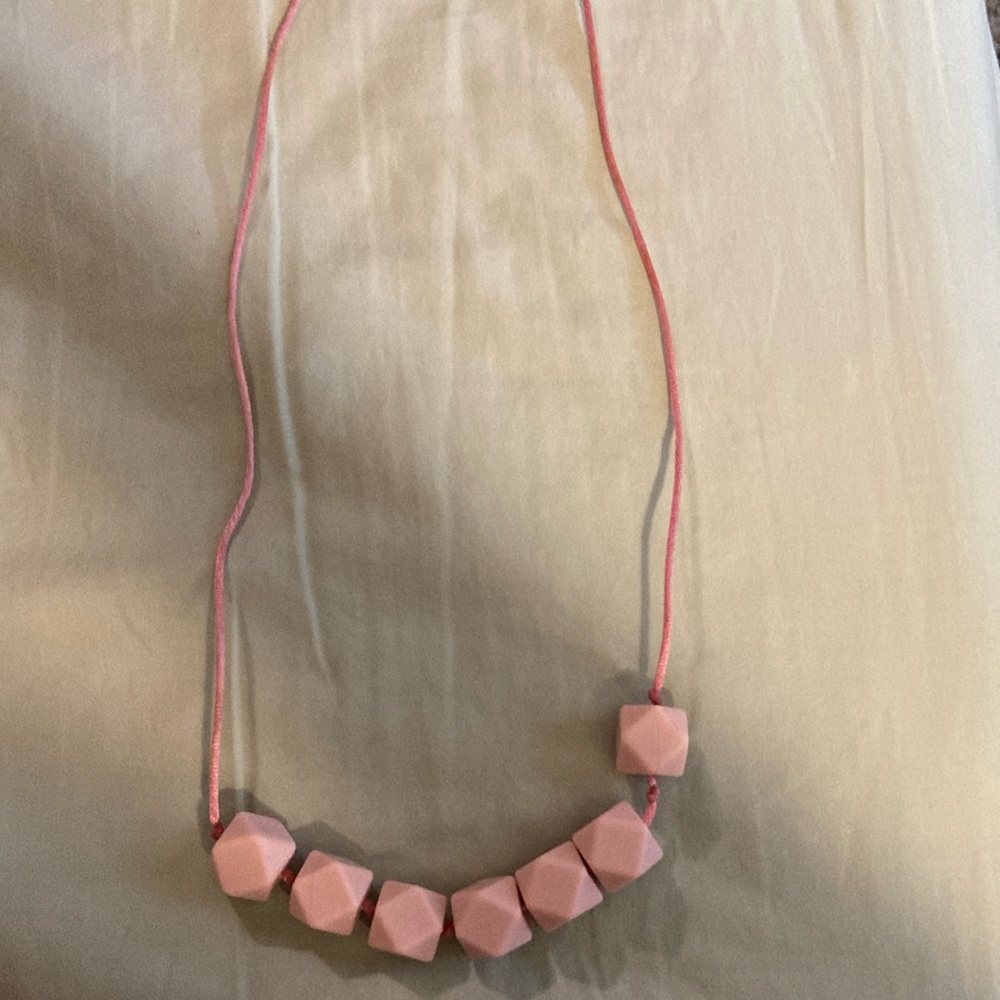 Latched Mama Teether Pink Geometric Necklace